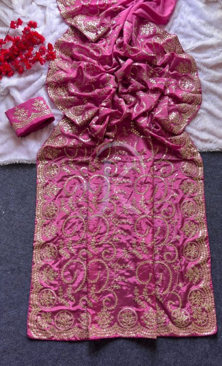 Jk 301 Pure Ho Silk With Gotta Foil Work Saree 